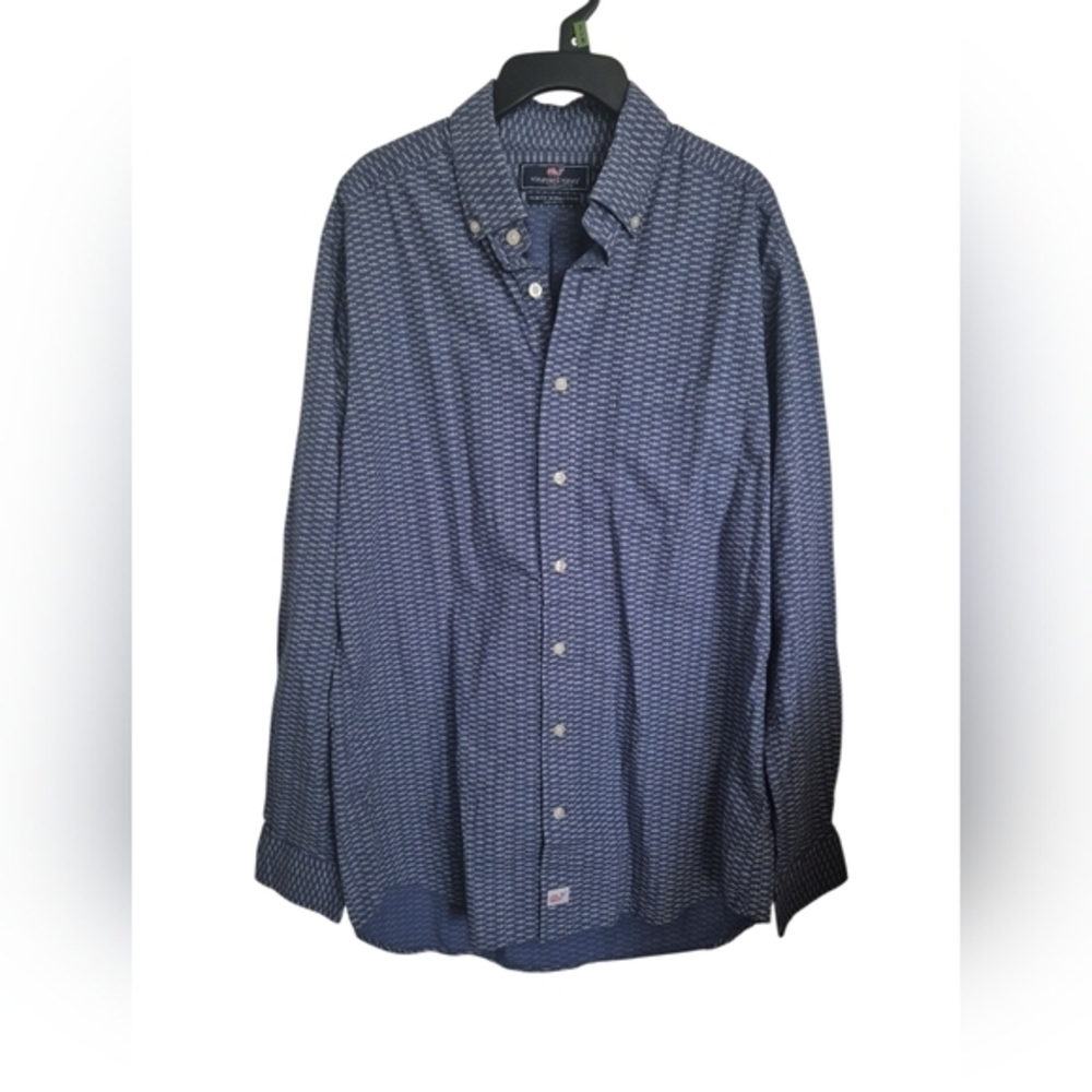 Vineyard Vines Murray Slim Fit Mens Micro Skeleton Fish Long Sleeve Shirt